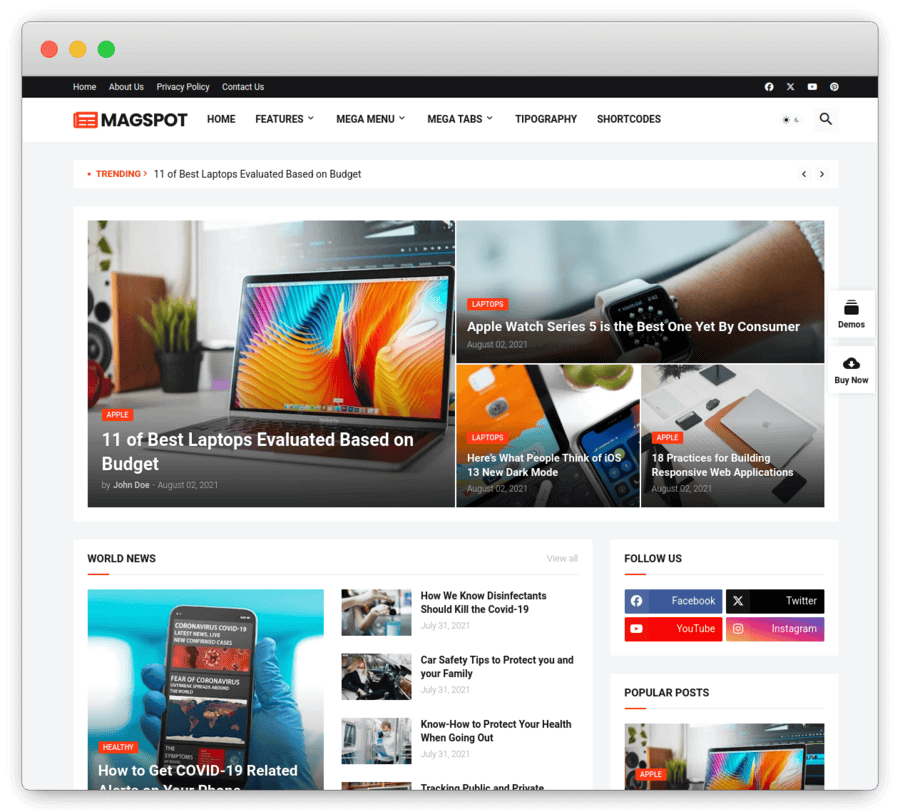 Newsology Blogger Template