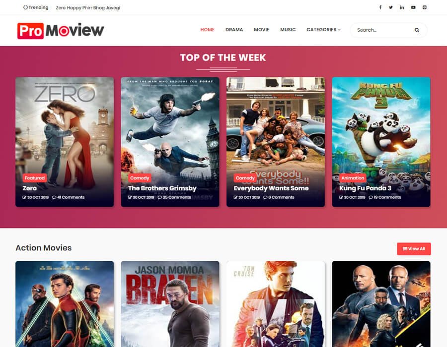 Moview Blogger Template