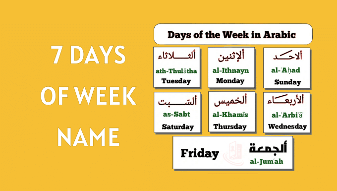 Arabic 7 Day Names